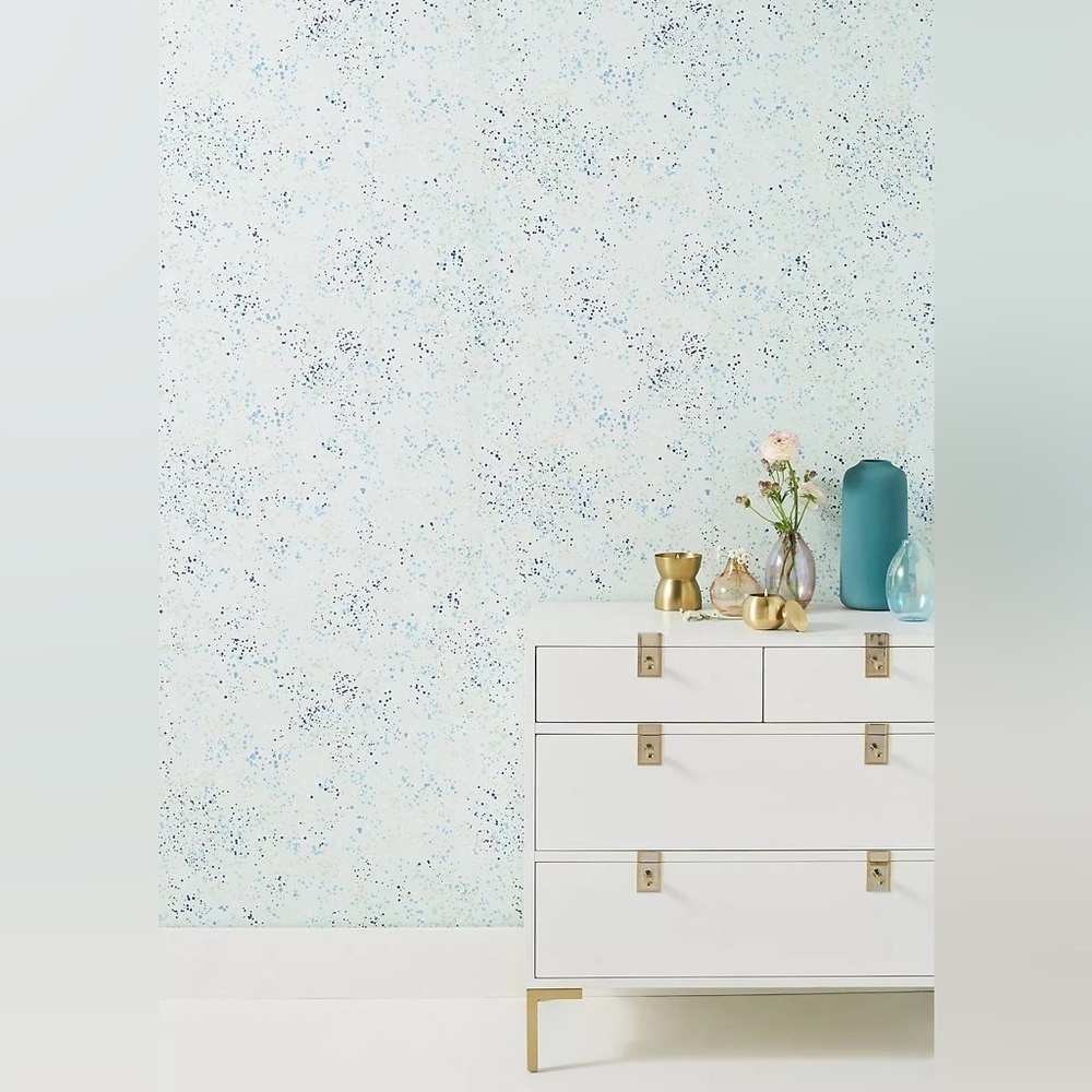 NWT Anthropologie Wallshoppe Parsons Paint Wall paper Robins Egg 2 Rolls